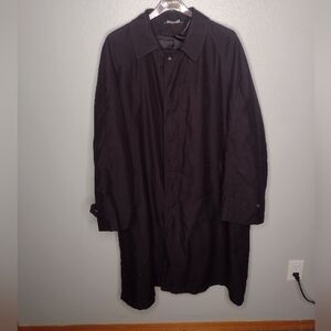 Lauren Ralph Lauren Mens Trench Coat Collar Military Black Button Up